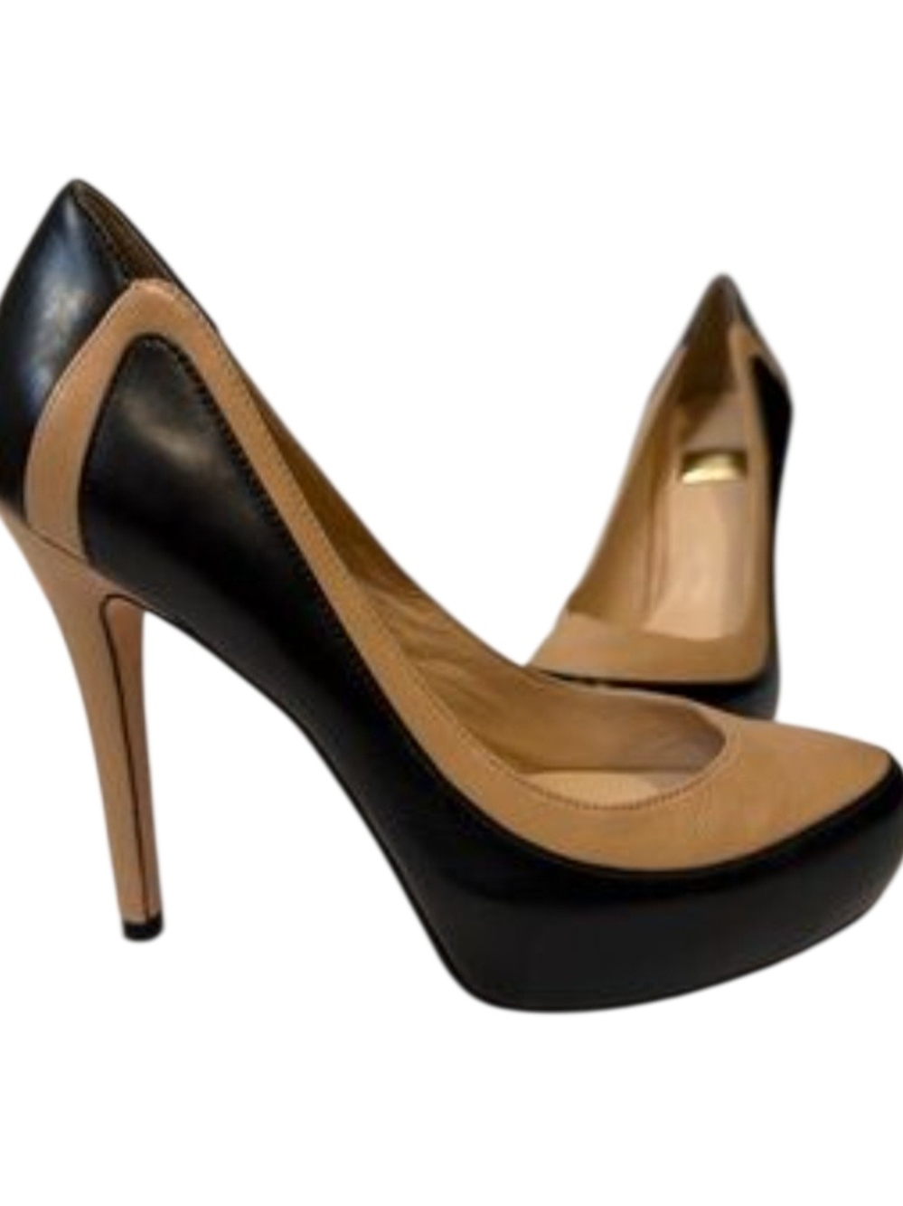 Guess By Marciano Women's Two-Tone Black and Tan High Heel Stilettos Pumps